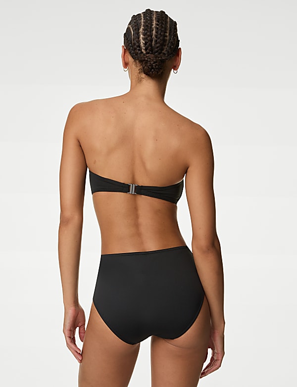 Embroidered High Waisted Bikini Bottoms