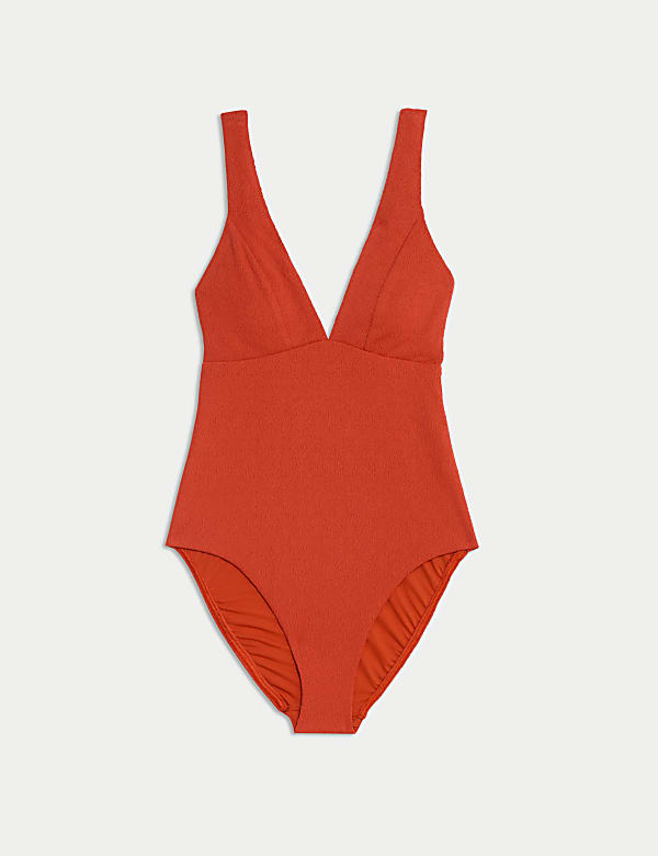 Textured Padded Plunge Swimsuit - VN