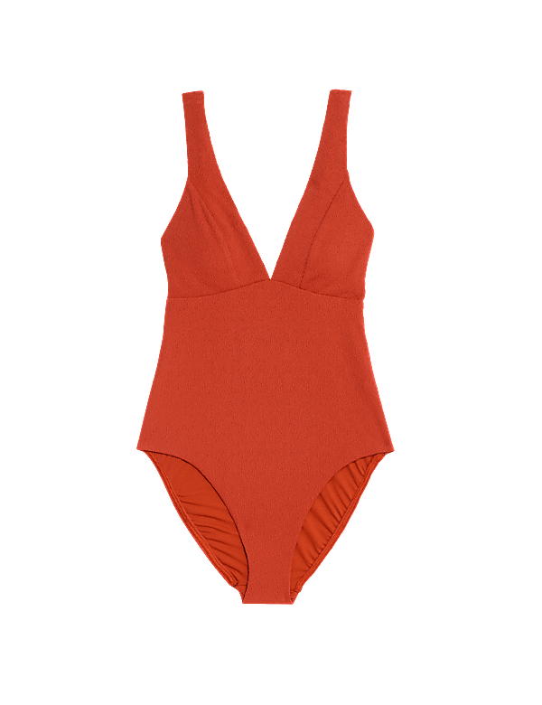 Textured Padded Plunge Swimsuit