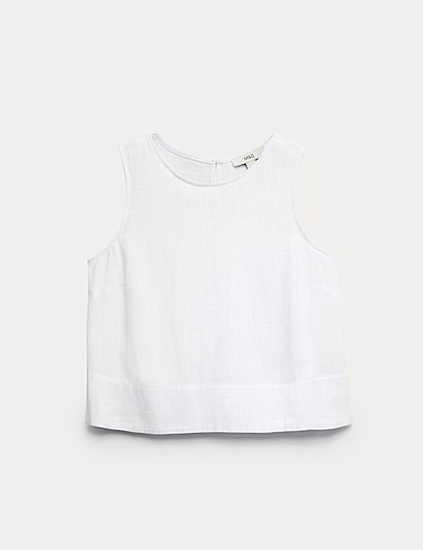 Round Neck Vest with Linen - CZ