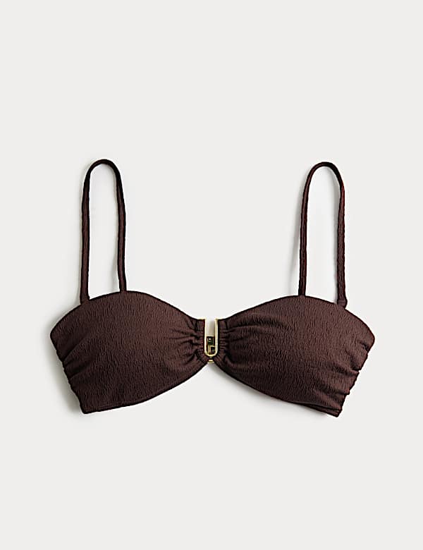 U-Notch Textured Bandeau Bikini Top - BG