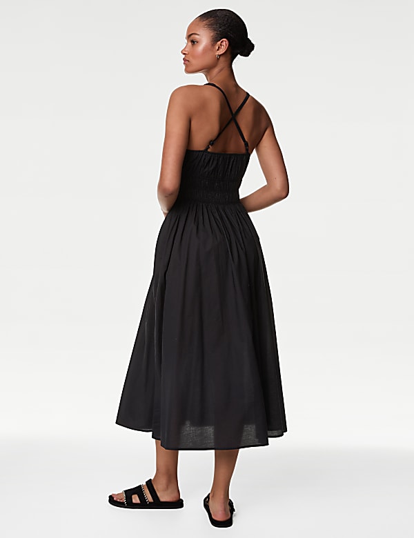 Pure Cotton V-Neck Midaxi Beach Dress