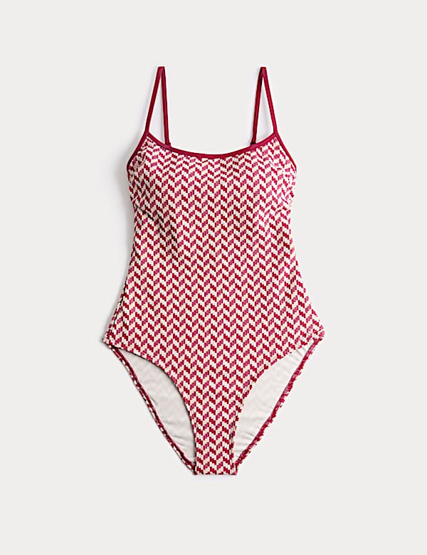 Jacquard Textured Scoop Neck Swimsuit - GR