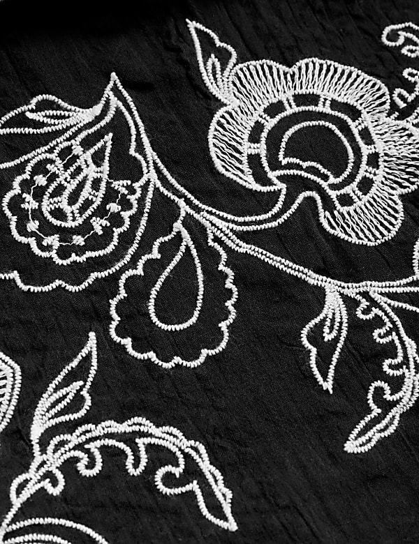 Pure Cotton Embroidered Midaxi Beach Dress