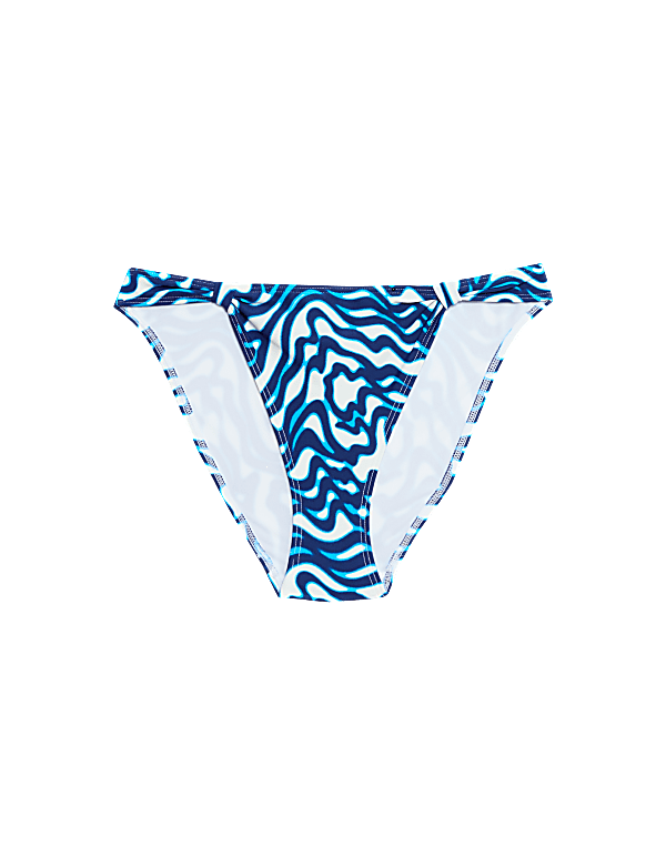 Printed Knot Detail High Leg Bikini Bottoms
