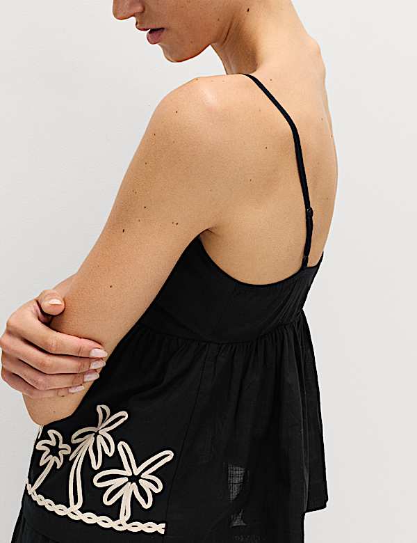 Top de plage caraco 100 % coton brod&eacute; - CH