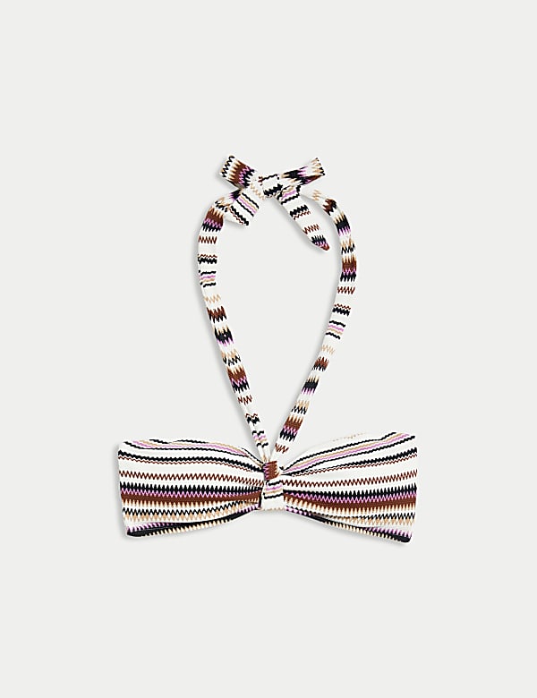 Góra od bikini z nadrukiem wiązana na szyi WHITE MIX Góry od bikini