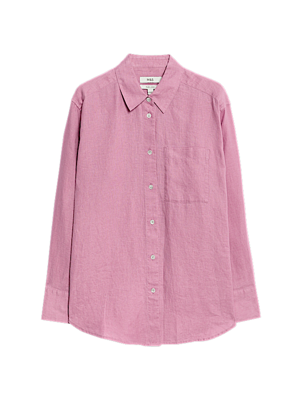 Pure Linen Oversized Girlfriend Style Shirt