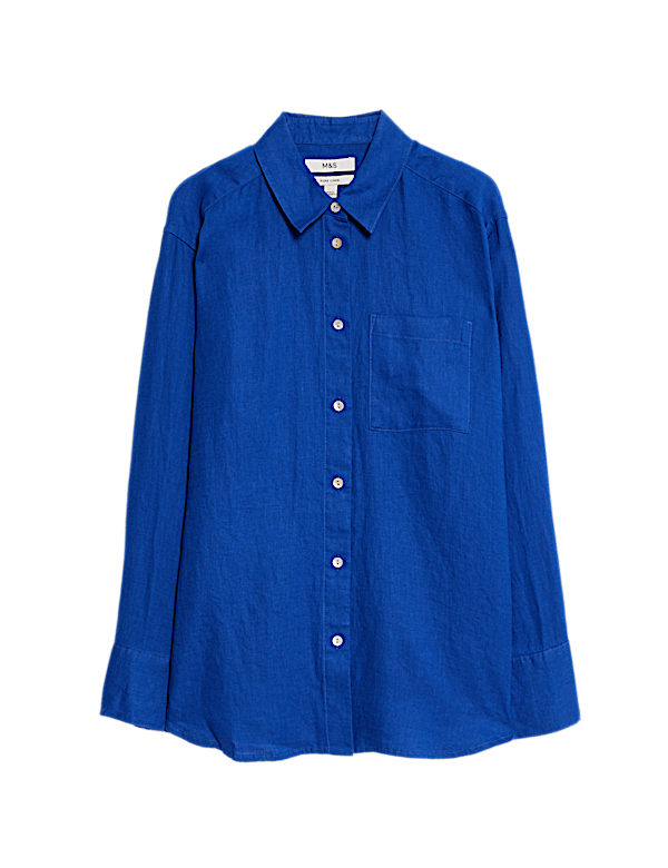Pure Linen Oversized Girlfriend Style Shirt