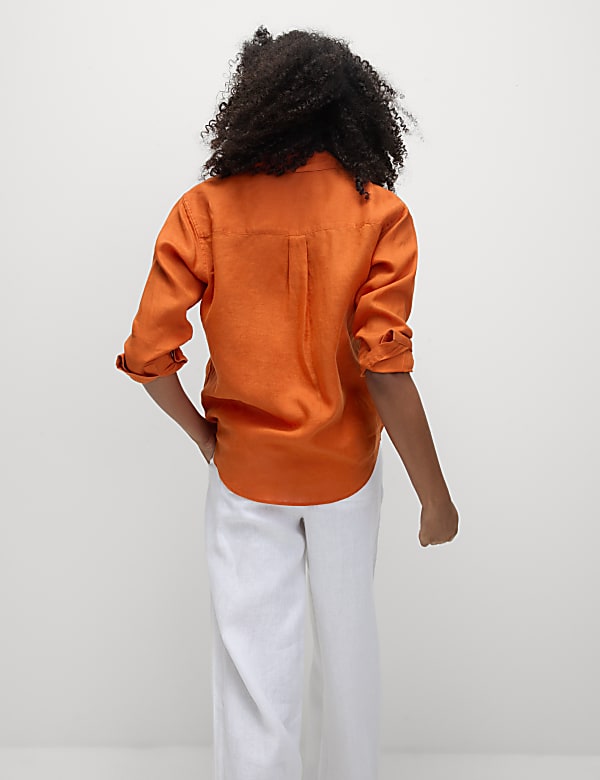 Pure Linen Oversized Girlfriend Style Shirt