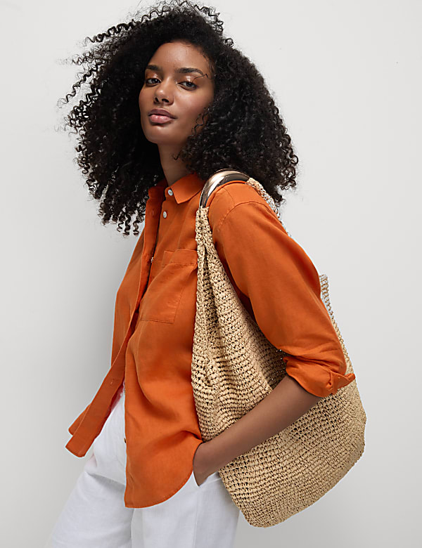 Pure Linen Oversized Girlfriend Style Shirt