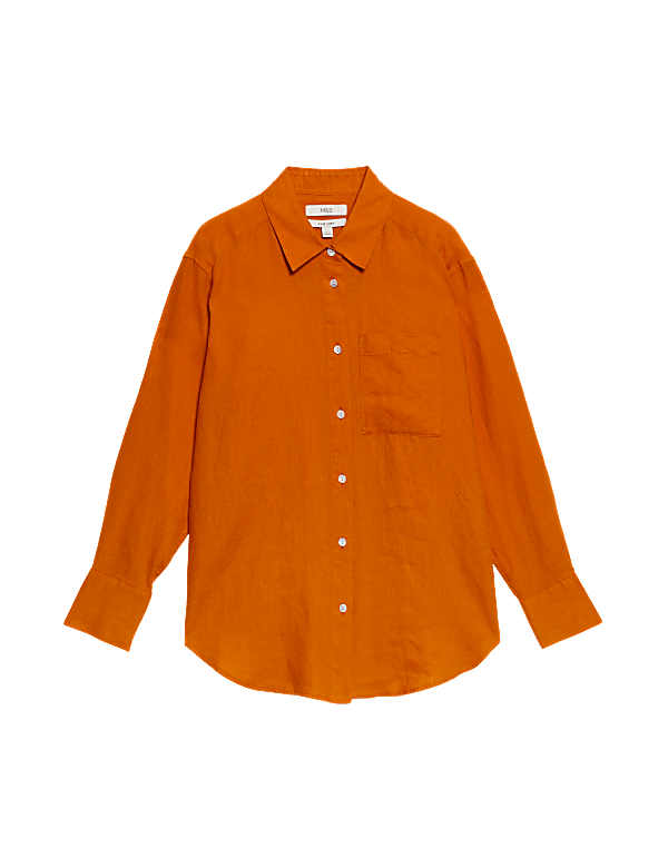 Pure Linen Oversized Girlfriend Style Shirt