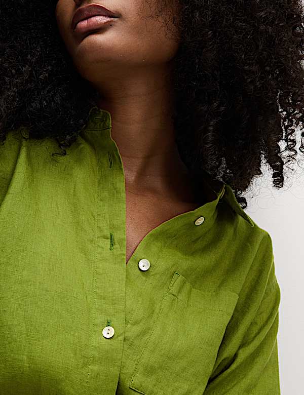Pure Linen Oversized Girlfriend Style Shirt