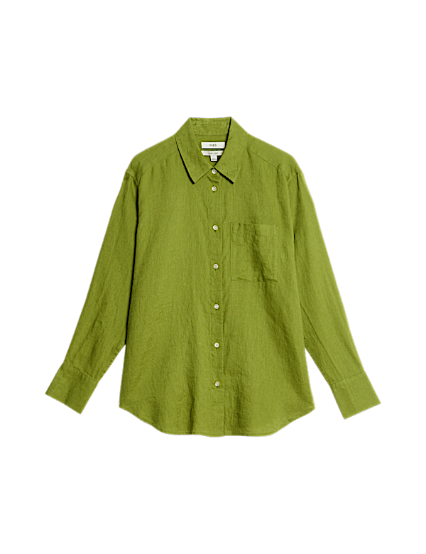 Pure Linen Oversized Girlfriend Style Shirt
