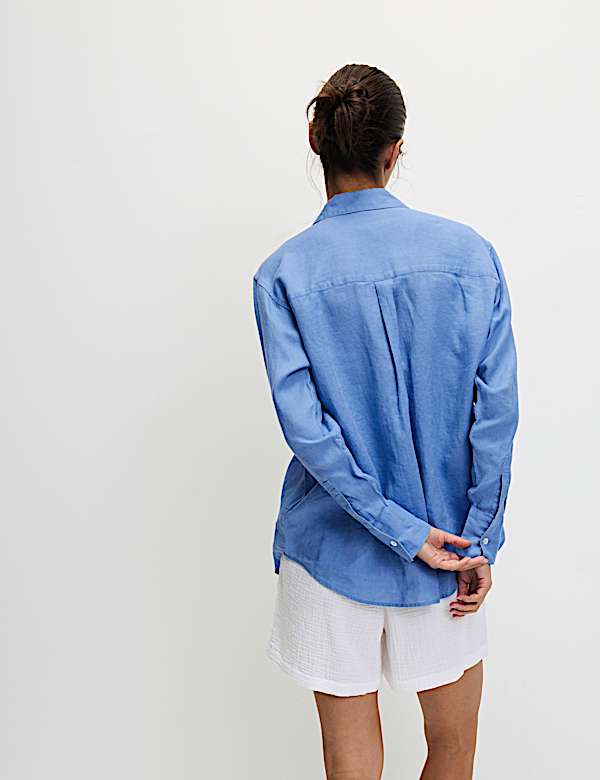 Pure Linen Oversized Girlfriend Style Shirt