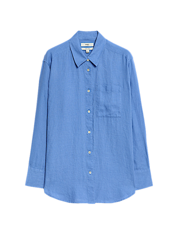 Pure Linen Oversized Girlfriend Style Shirt