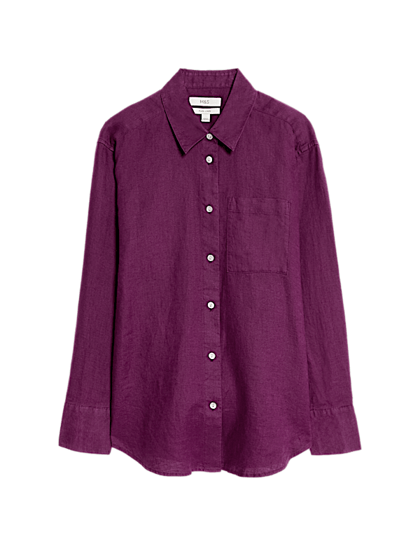 Pure Linen Oversized Girlfriend Style Shirt