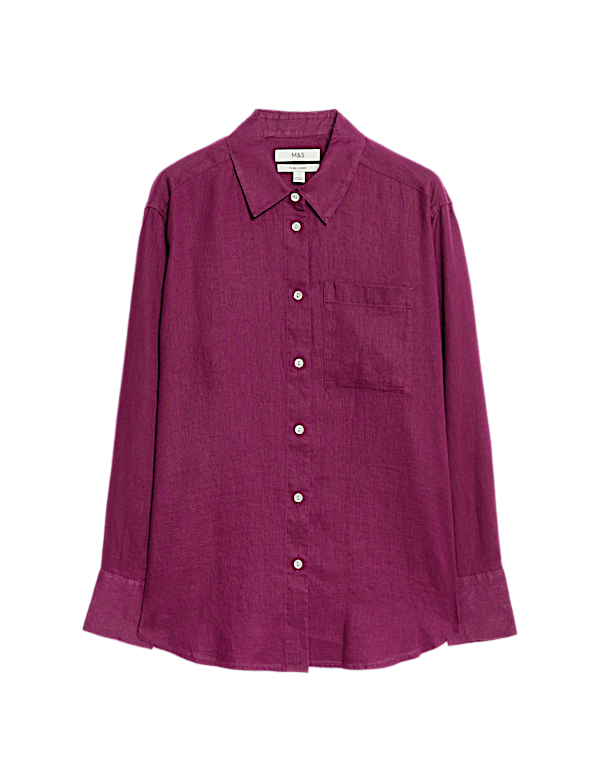 Pure Linen Oversized Girlfriend Style Shirt