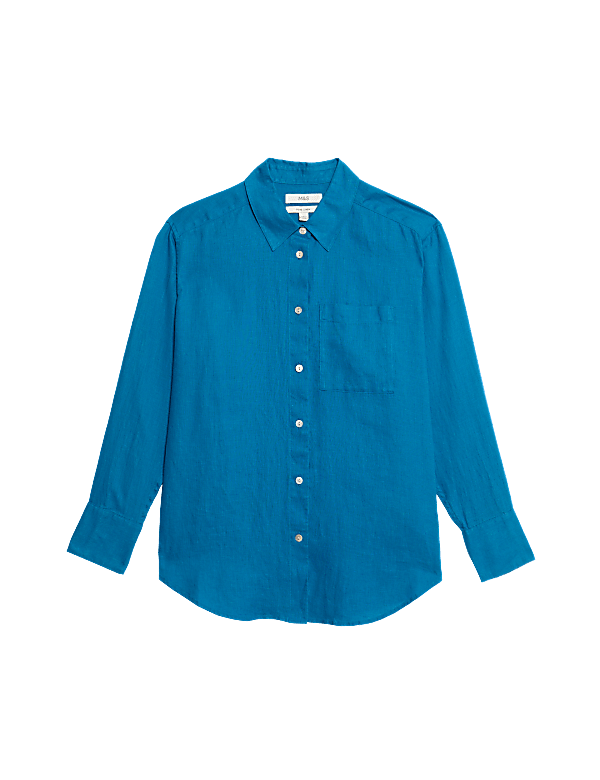 Pure Linen Oversized Girlfriend Style Shirt