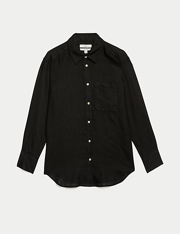 Pure Linen Oversized Girlfriend Style Shirt - JP