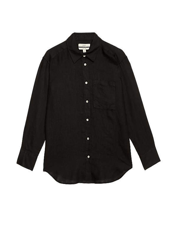 Pure Linen Oversized Girlfriend Style Shirt