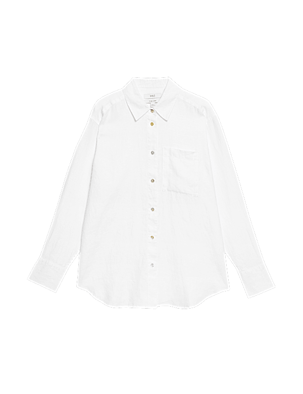 Pure Linen Oversized Girlfriend Style Shirt