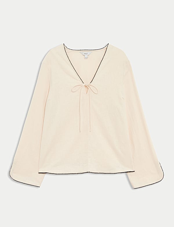 Linen Rich V-Neck Top