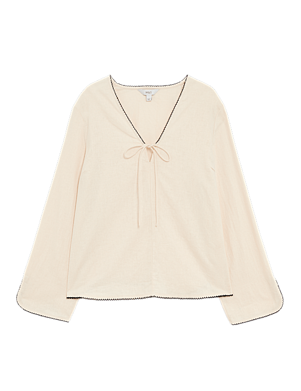 Linen Rich V-Neck Top
