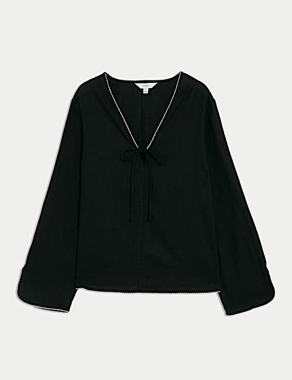Linen Rich V-Neck Top