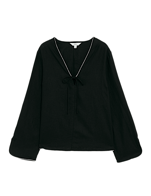 Linen Rich V-Neck Top