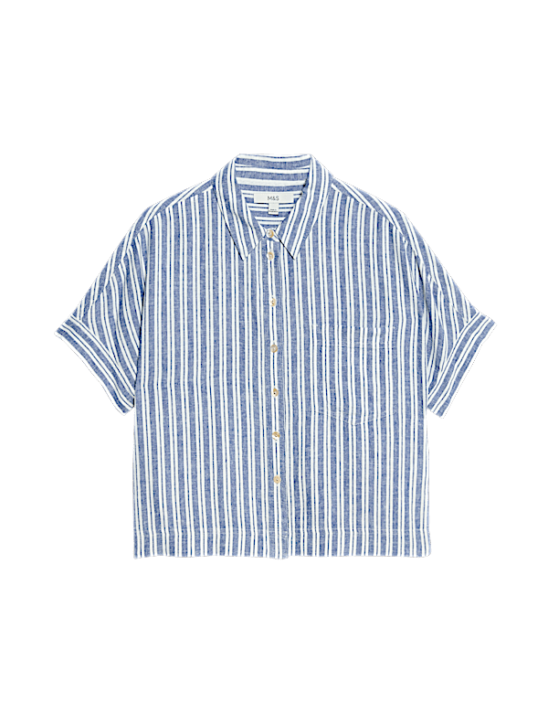 Linen Rich Striped Relaxed Shirt