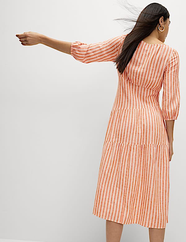 Linen Rich Asymmetrical Midi Beach Dress