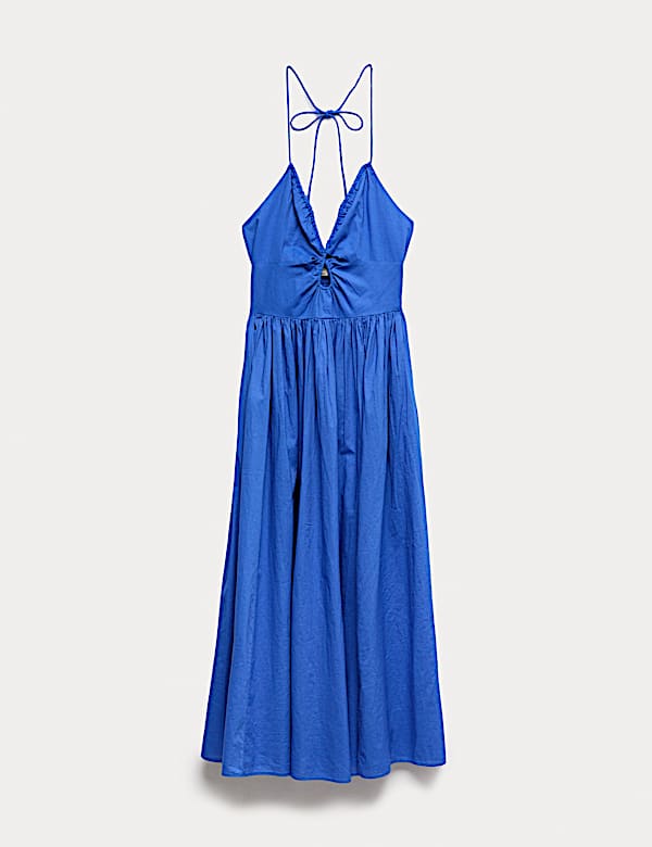 Pure Cotton Cutout Midaxi Beach Dress