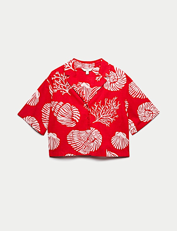 Strandshirt aus reiner Baumwolle mit Muster - AT
