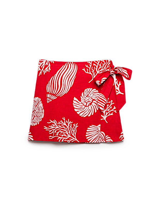 Pure Cotton Printed Wrap Mini Beach Skirt