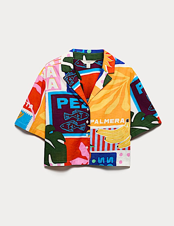 Pure Cotton Printed Short Sleeve Beach Shirt