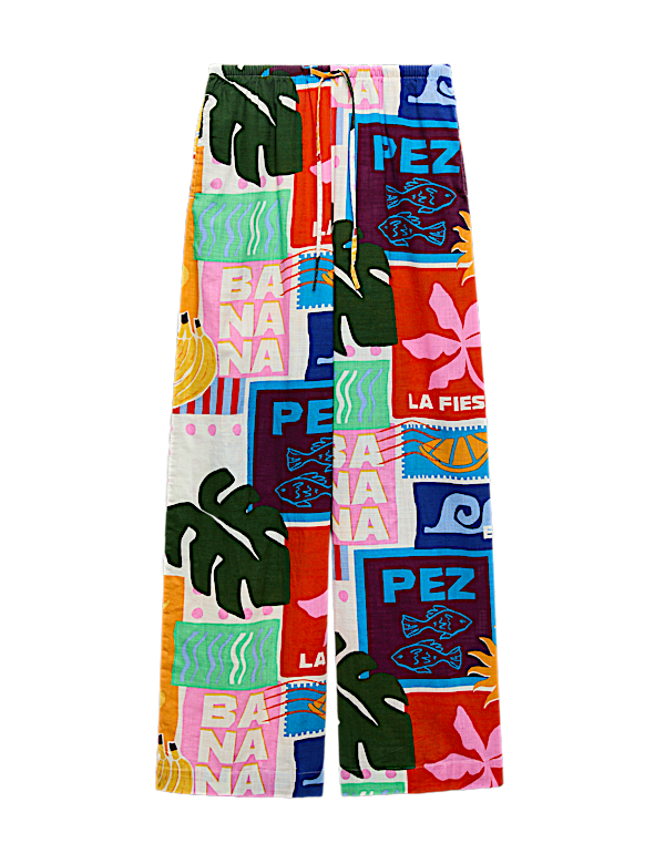 Pure Cotton Printed Beach Trousers
