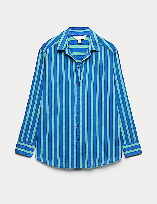 Pure Cotton Striped Long Sleeve Beach Shirt - CZ