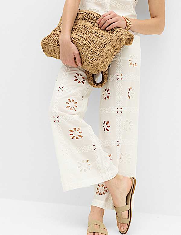 Pure Cotton Cutwork Beach Trousers - JO