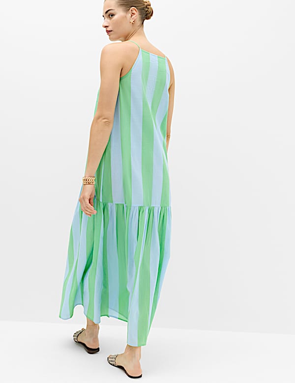 Pure Cotton Strappy Square Neck Beach Dress