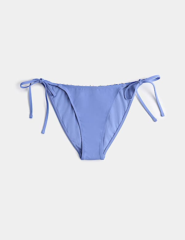 Bas de bikini &agrave; perles &agrave; nouer sur le c&ocirc;t&eacute; - FR