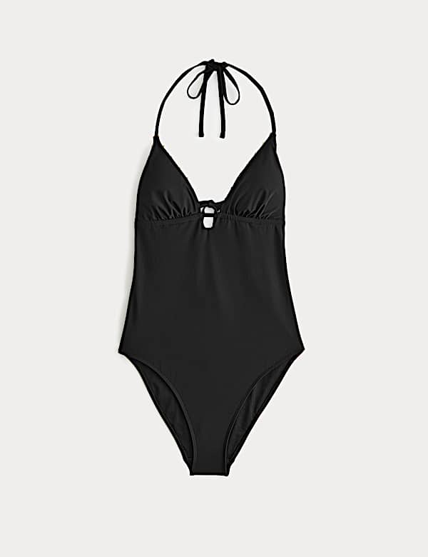 Bead Detail Padded Halterneck Swimsuit - CA