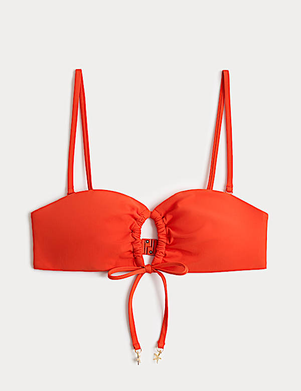 Haut de bikini bandeau rembourr&eacute; nou&eacute; sur le devant - BE