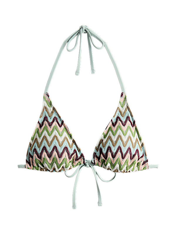 Textured Triangle Bikini Top