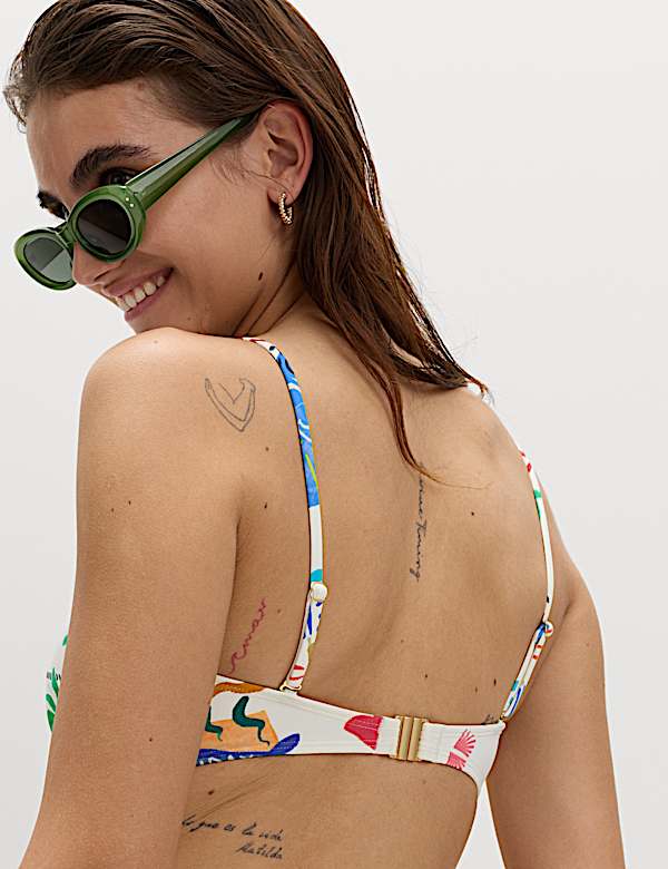 Printed Padded Bandeau Bikini Top - JP