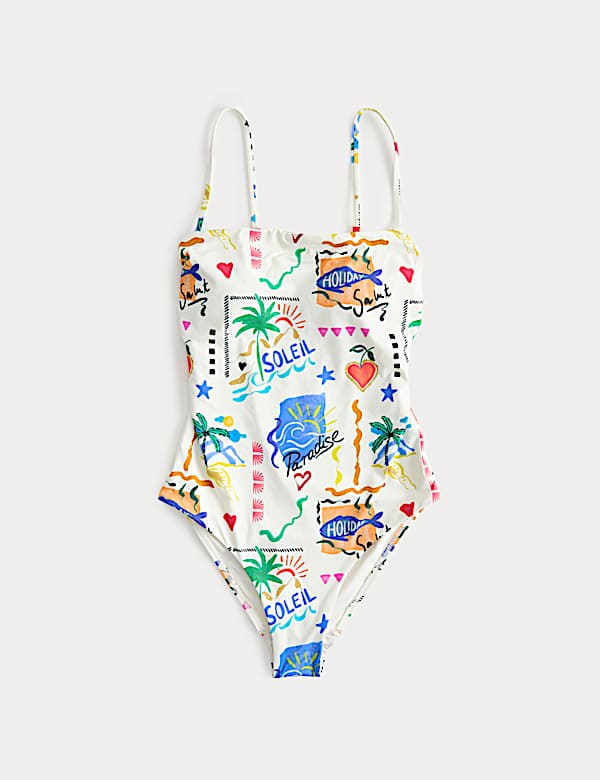 Printed Bandeau Swimsuit - BE