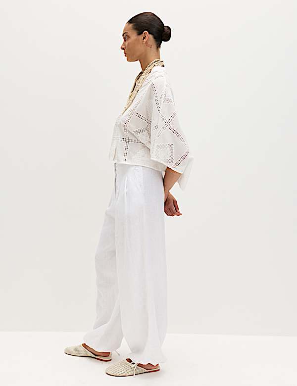 Top caftan 100 % coton &agrave; broderie - LU
