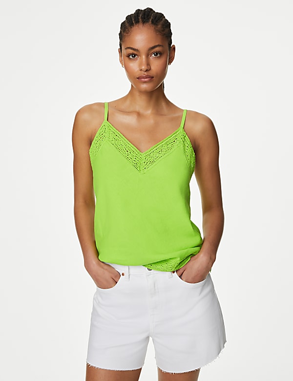 Linen Rich V-Neck Cami Top