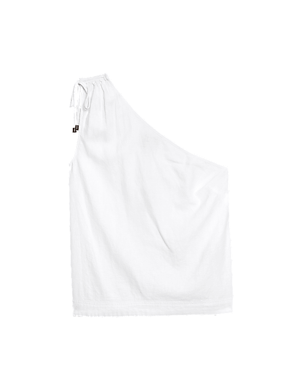 Linen Rich One Shoulder Top