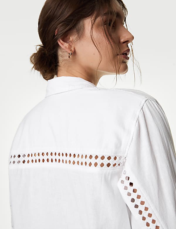 Linen Blend Collared Relaxed Shirt